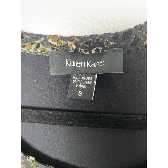 Karen Kane Leopard Print Mini Dress A Line Velvet Burnout Long Sleeve Size S - Picture 12 of 15